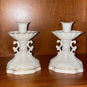 Lenox Accents - Lenox Candlestick Holders Painted with 24K Gold Lenox Accents - Lenox Candlestick Holders Painted with 24K Gold